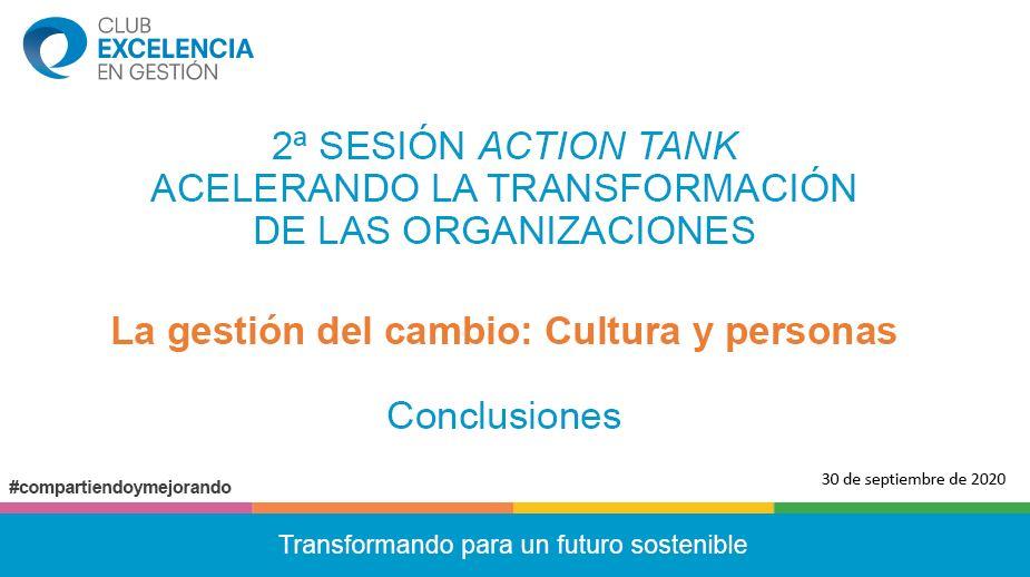 portadaConclusiones segunda Sesión Action Tank para Acelerar la Transformación de las Organizaciones